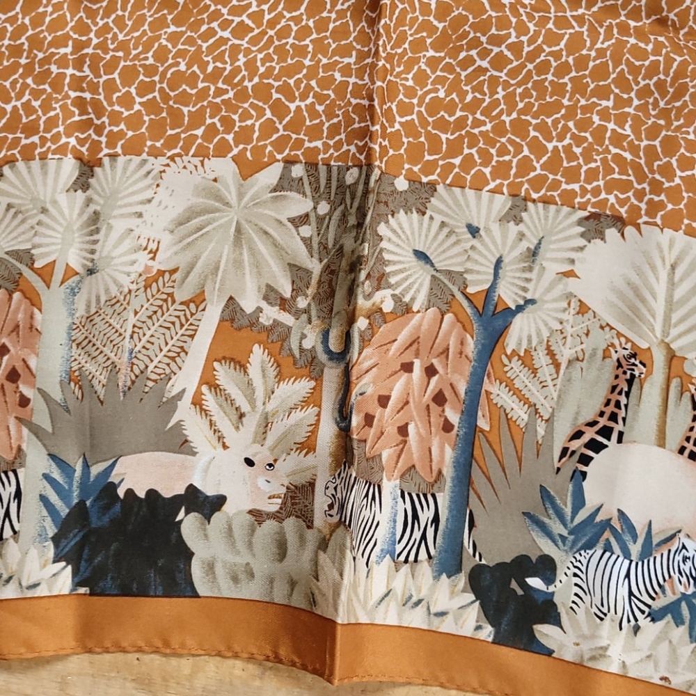 Albert Nipon Jungle Theme Silk Scraf - image 3
